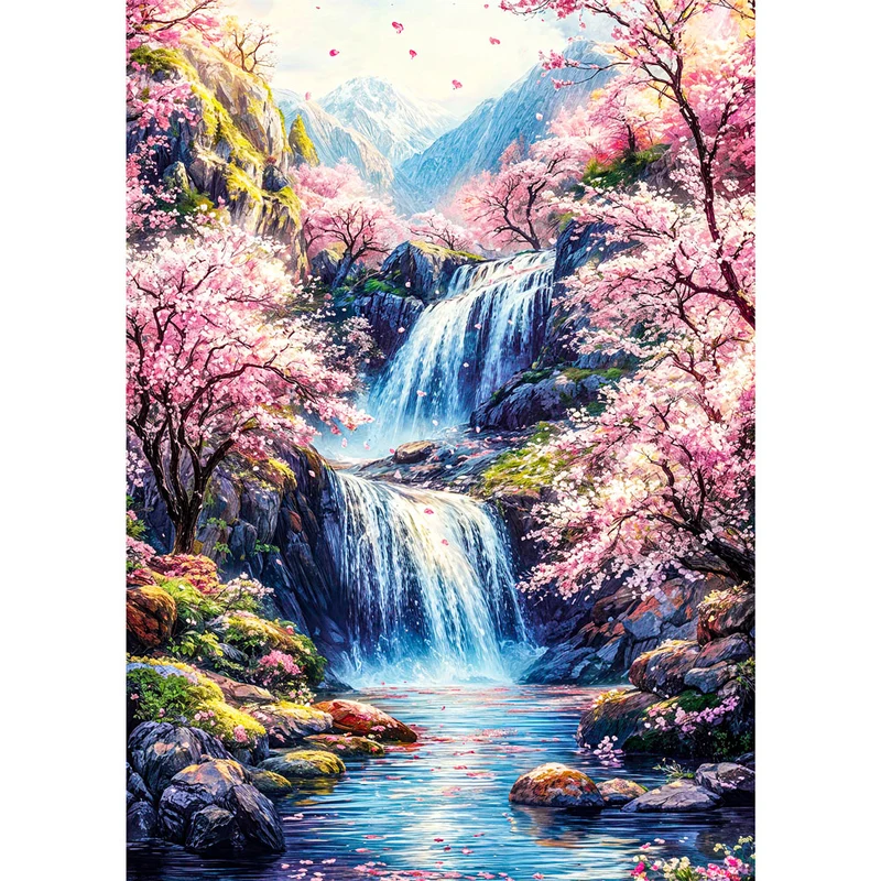 5D Diamond Painting – Sakura Falls