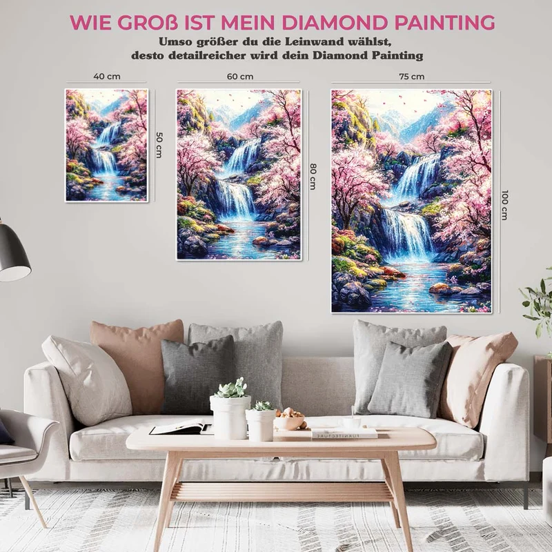 5D Diamond Painting – Sakura Falls