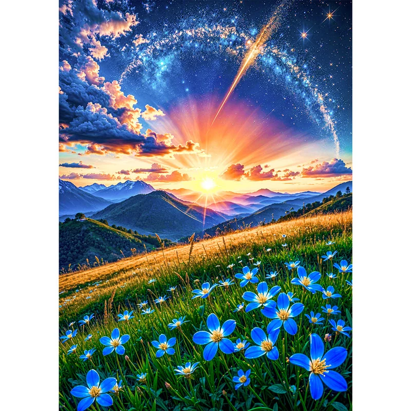 5D Diamond Painting – Sternenwiese im Morgengrauen