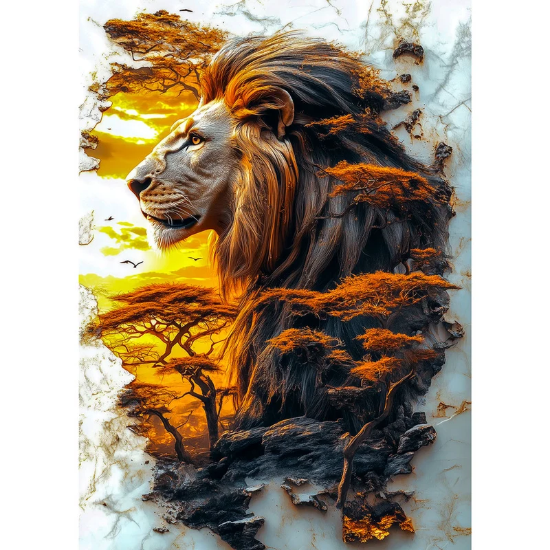 5D Diamond Painting – König der Savanne