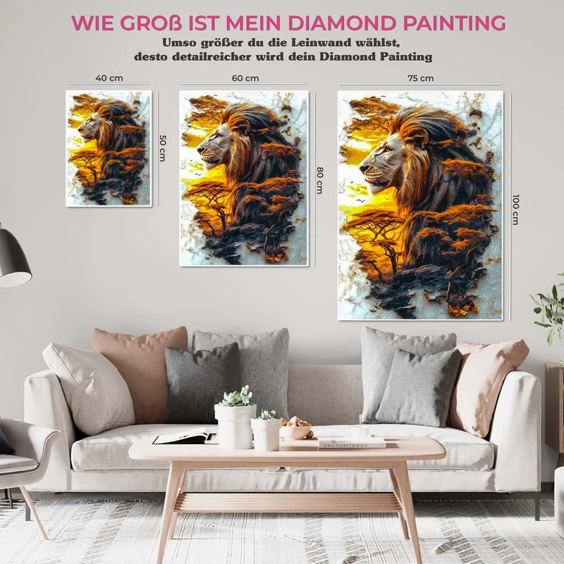 5D Diamond Painting – König der Savanne