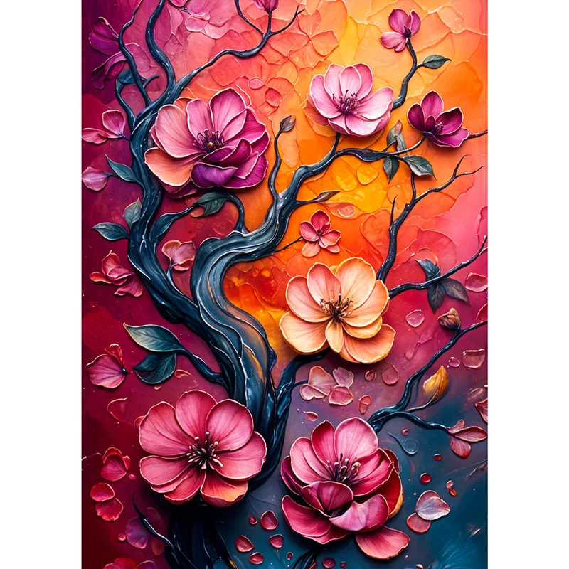 5D Diamond Painting – Blütenzauber im Abendlicht