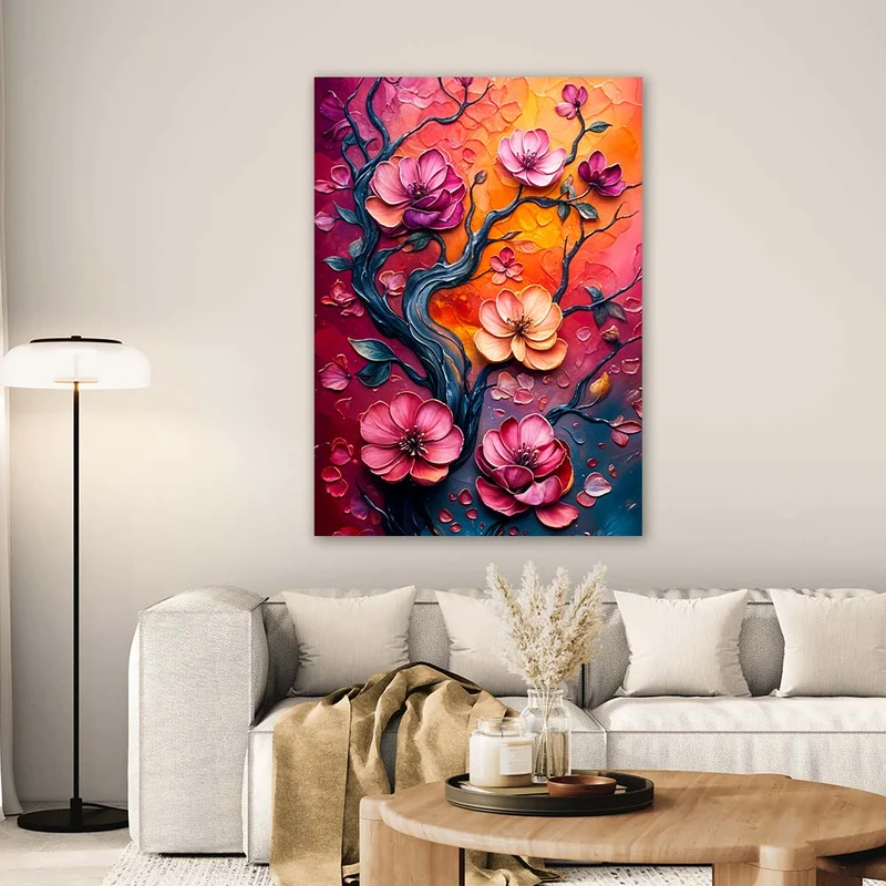 5D Diamond Painting – Blütenzauber im Abendlicht