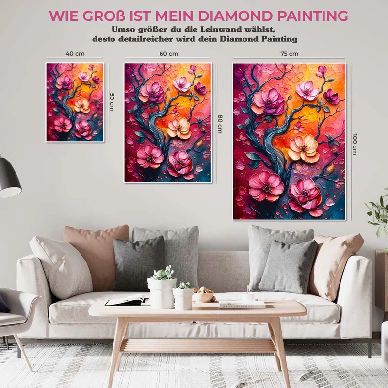 5D Diamond Painting – Blütenzauber im Abendlicht