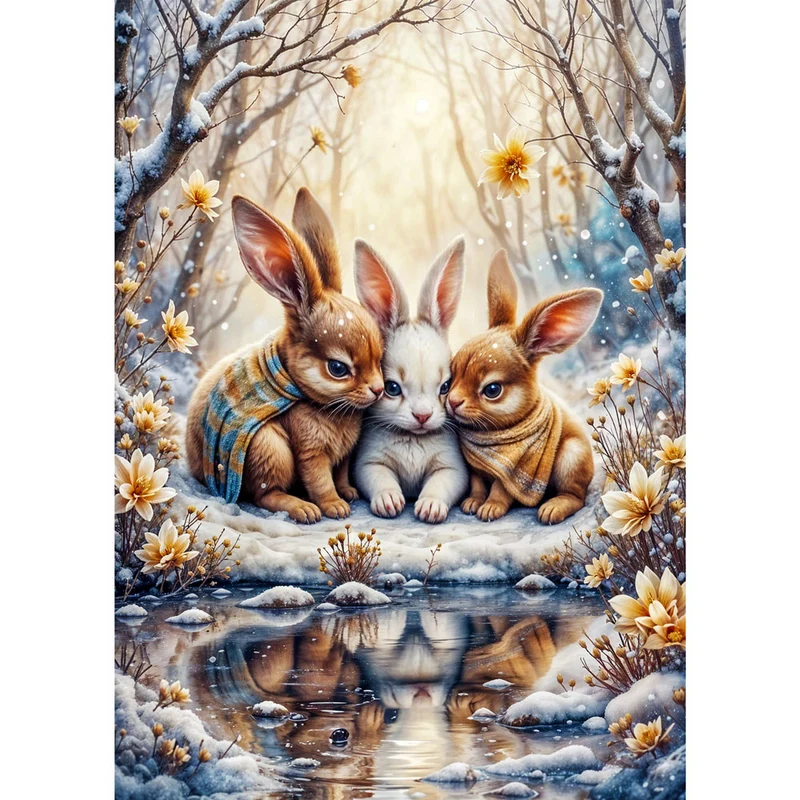 5D Diamond Painting – Winterliche Kuschelfreunde