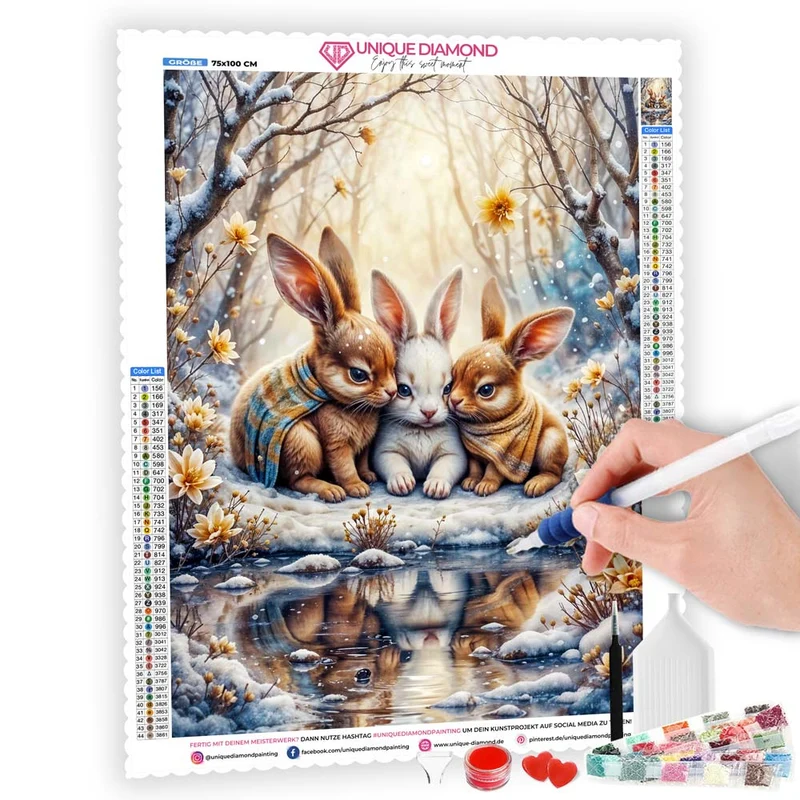 5D Diamond Painting – Winterliche Kuschelfreunde