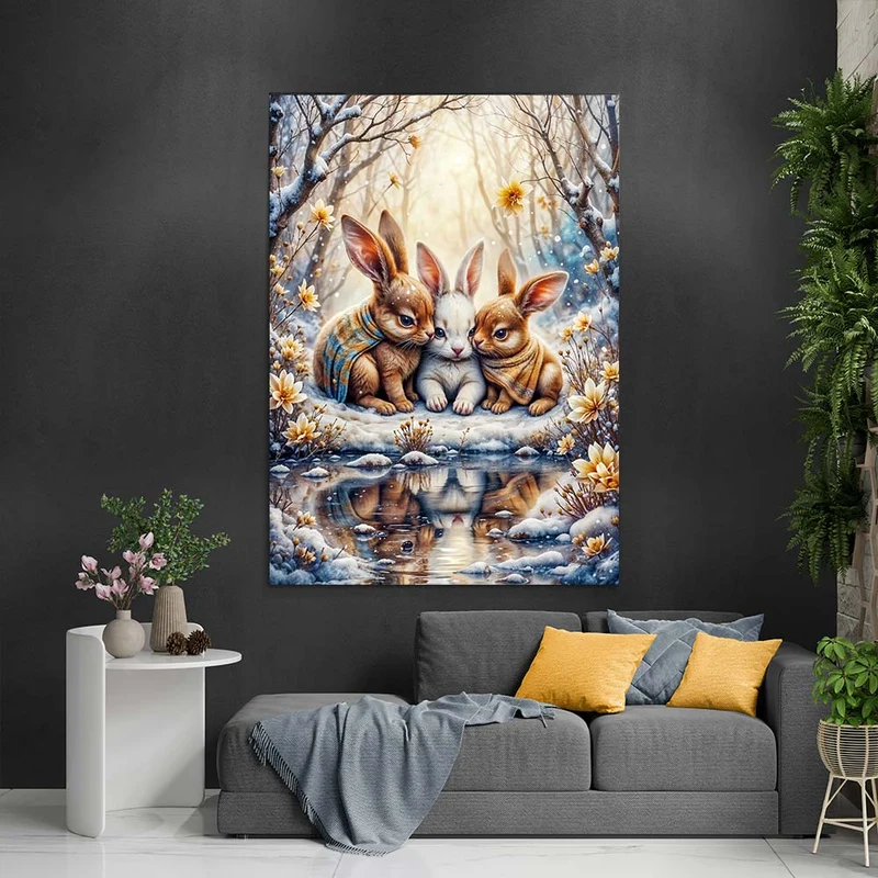 5D Diamond Painting – Winterliche Kuschelfreunde