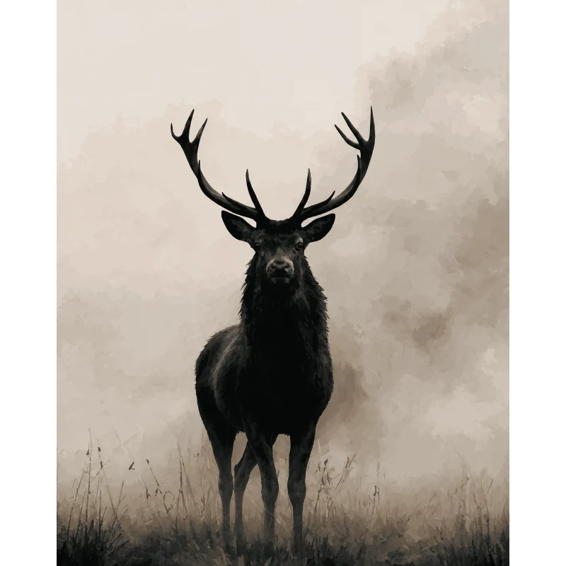 Hirsch im Nebel