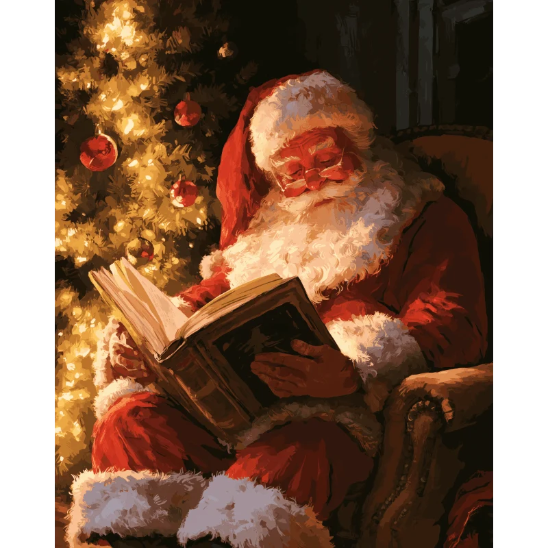 Weihnachtsmann liest in Ruhe