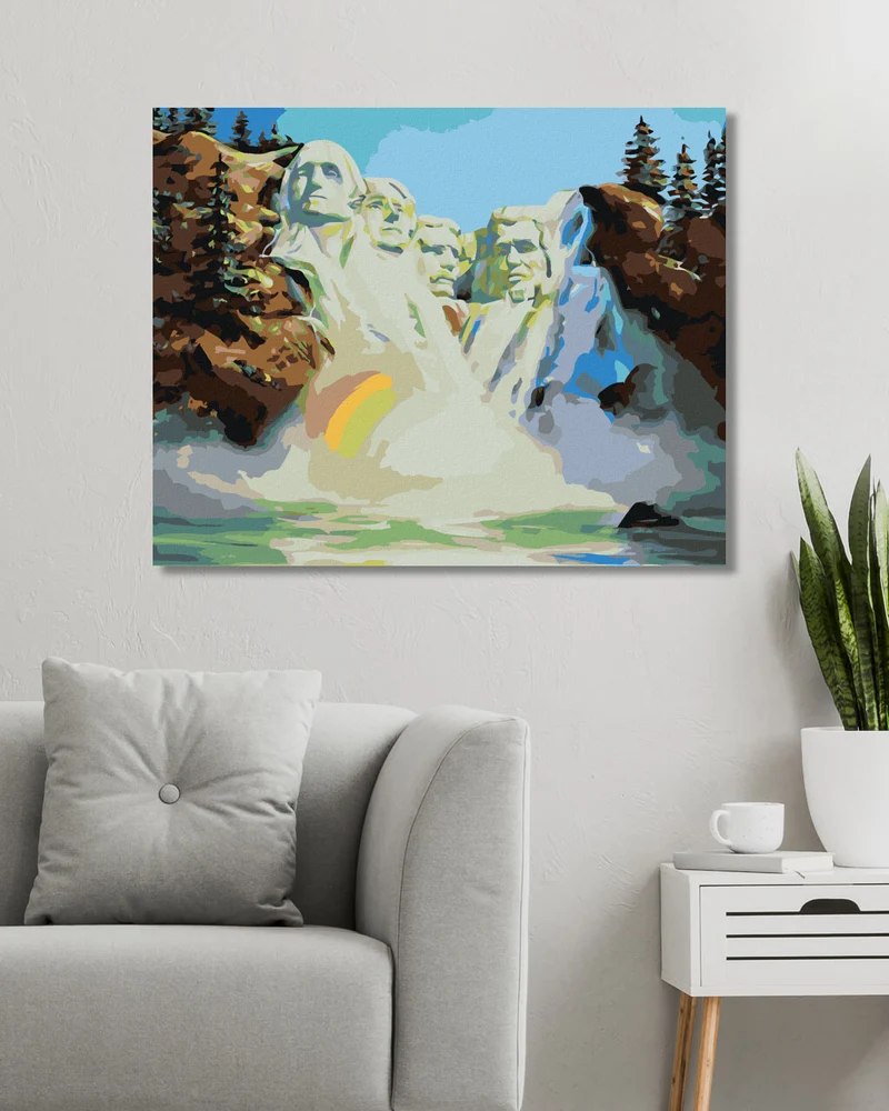 Diamond painting - WASSERFALL, REGENBOGEN UND PRÄSIDENTEN DER USA (D. RUSTY RUST)