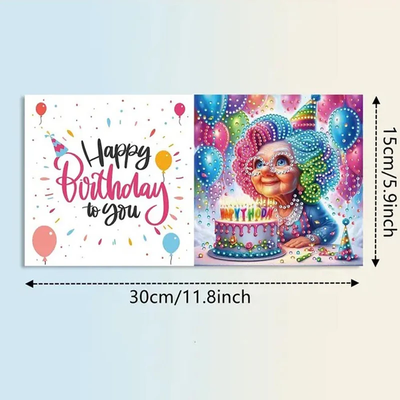 5D Diamond Painting Grußkarten – Lustige Geburtstagsdamen