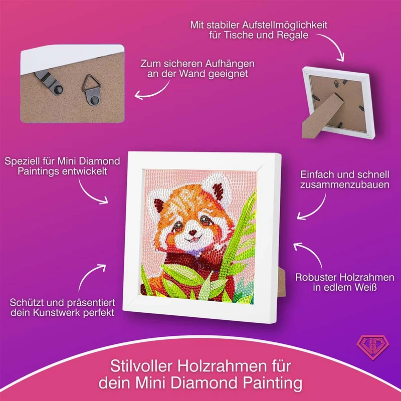 5D Diamond Painting Fröhlicher Panda Leo im Bambuswald mit Strasssteinchen