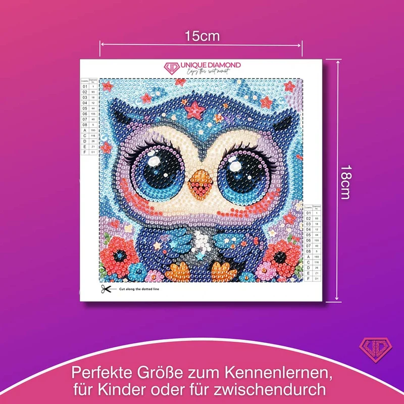 5D Diamond Painting Traumhafte Sternen-Eule Lumi mit Strasssteinchen