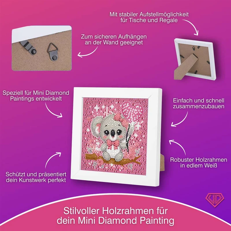 5D Diamond Painting Koala-Mädchen Lani mit Herzballon mit Strasssteinchen