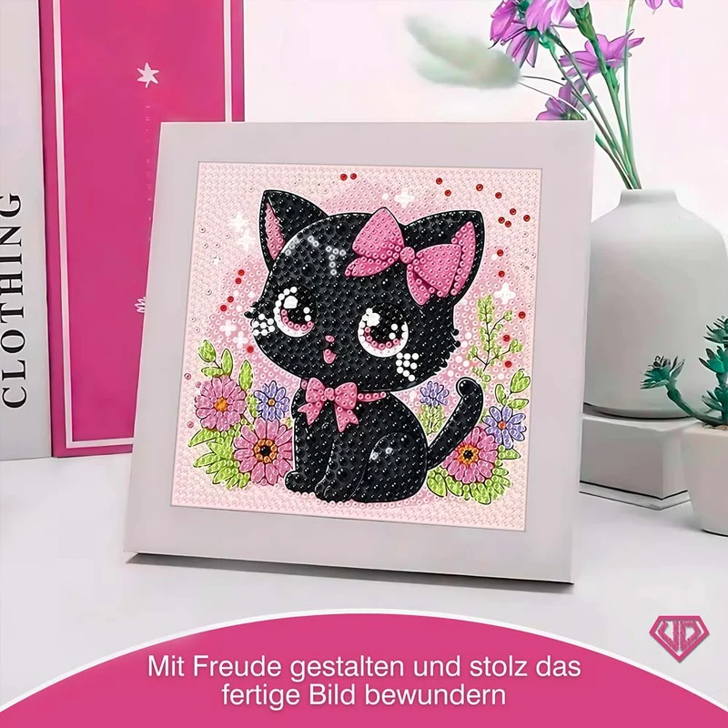 5D Diamond Painting Zuckersüße Samtpfote Bella mit Strasssteinchen