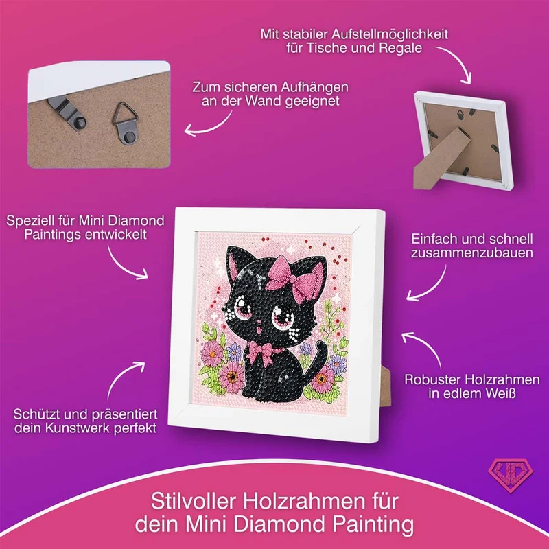 5D Diamond Painting Zuckersüße Samtpfote Bella mit Strasssteinchen