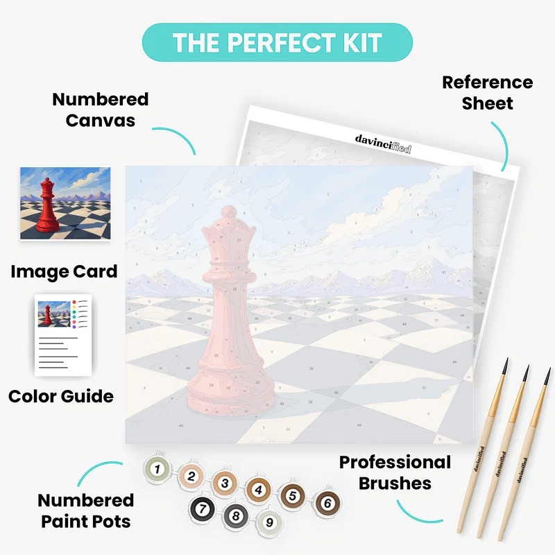 Crimson Chess Queen - Paint by Numbers Kit