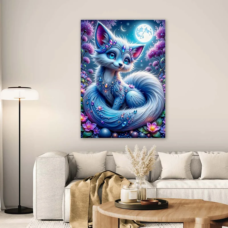 5D Diamond Painting – Nyari, die funkelnde Mondfüchsin