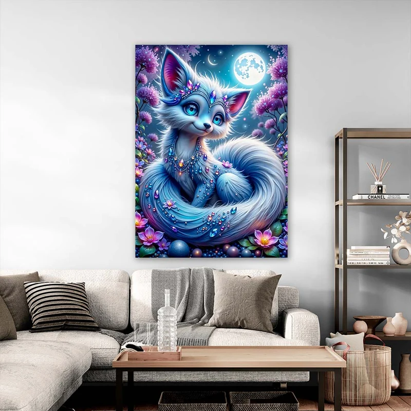 5D Diamond Painting – Nyari, die funkelnde Mondfüchsin