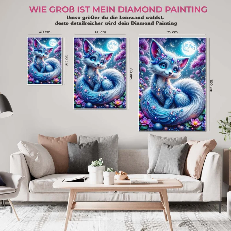 5D Diamond Painting – Nyari, die funkelnde Mondfüchsin