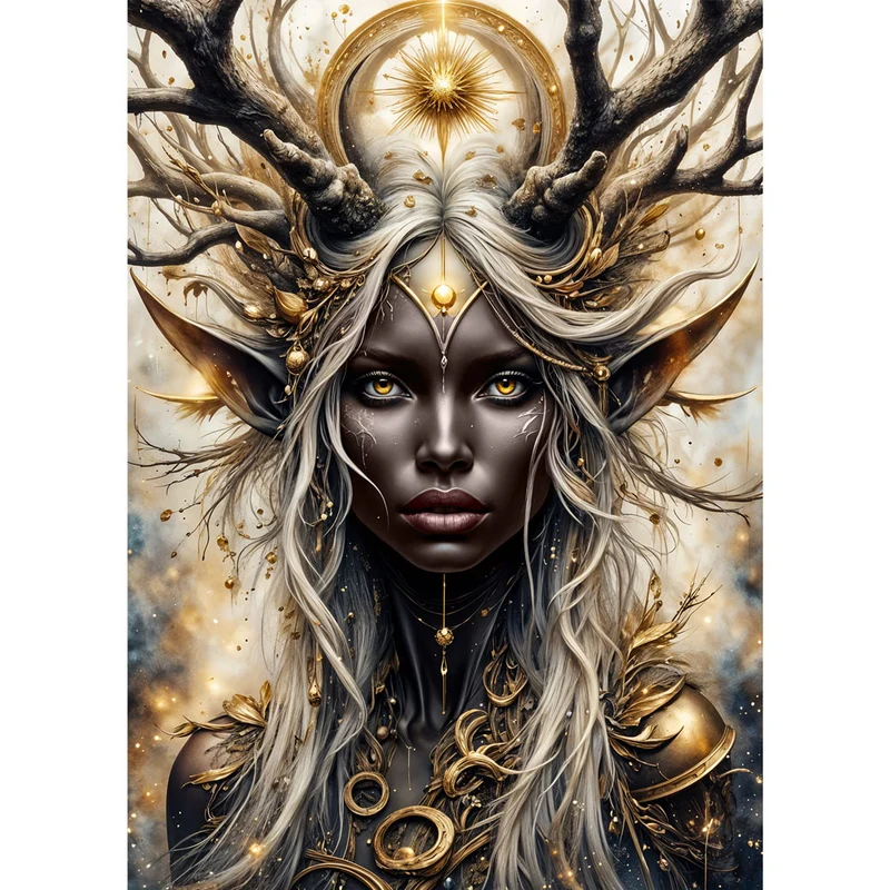 5D Diamond Painting – Göttin der goldenen Schatten