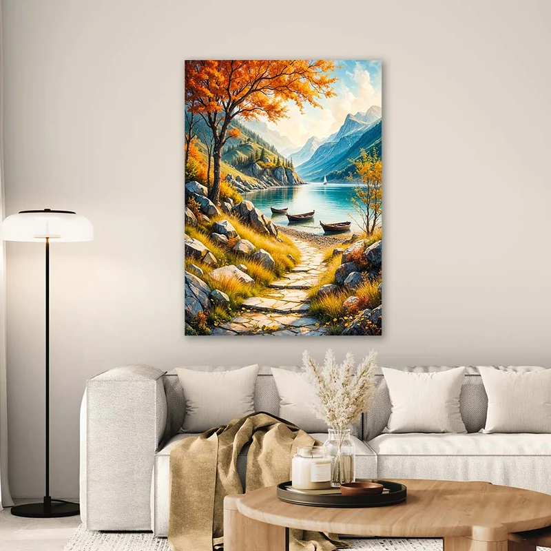 5D Diamond Painting – Golden Autumn Lake