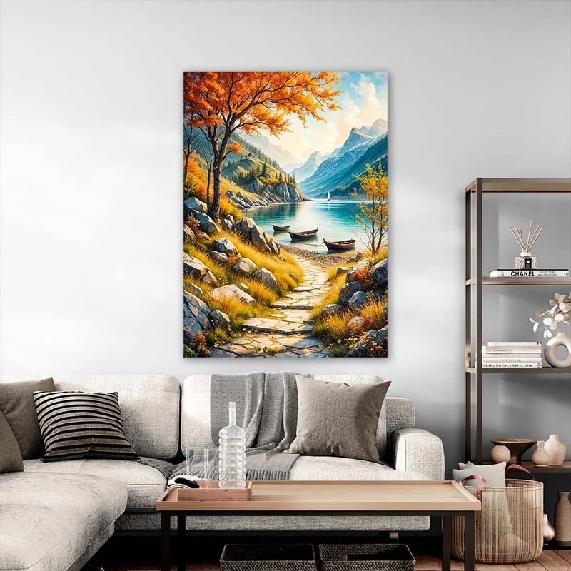 5D Diamond Painting – Golden Autumn Lake