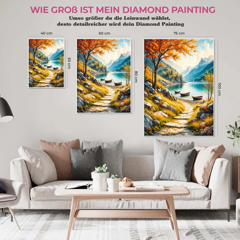 5D Diamond Painting – Golden Autumn Lake