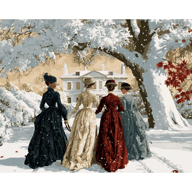 Eine verschneite Promenade