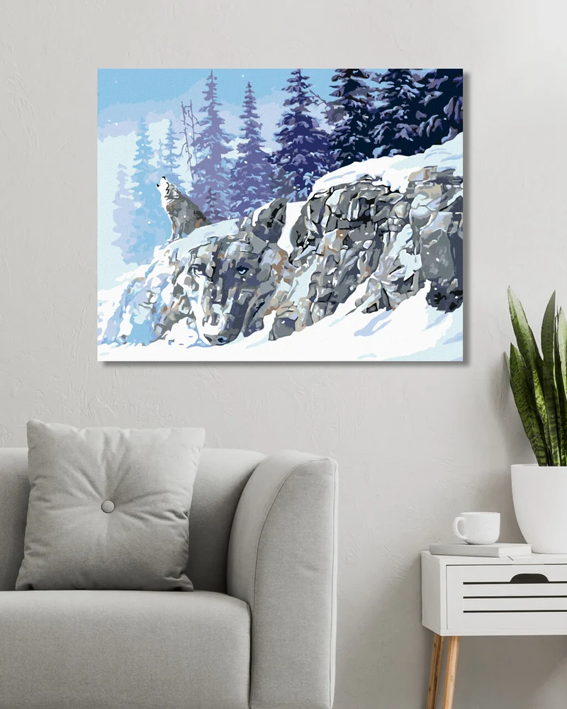 Diamond painting - HEULENDER WOLF IM WINTER (D. RUSTY RUST)