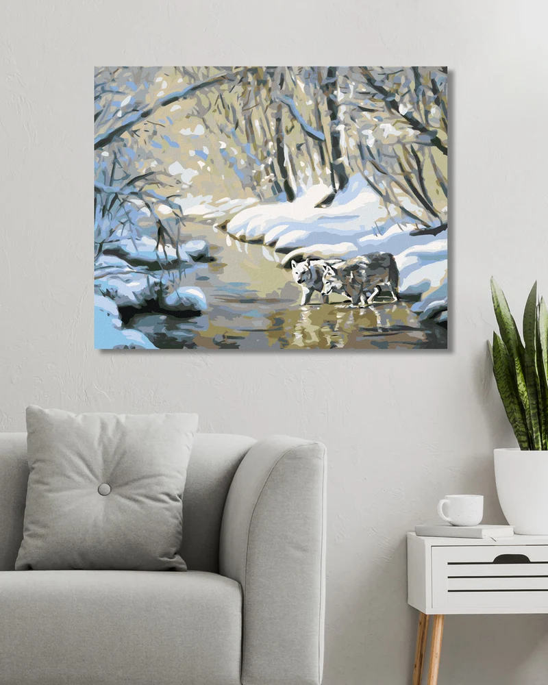 Diamond painting - WÖLFE IM FLUSS (D. RUSTY RUST)