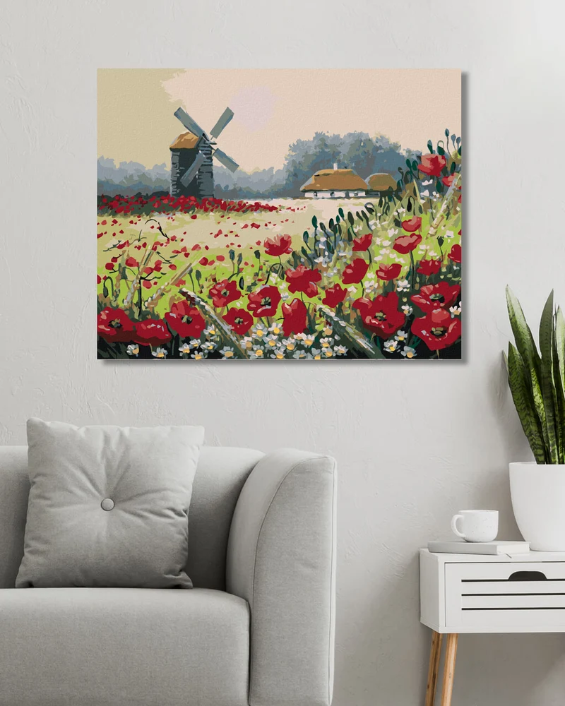 Diamond painting - MOHNBLUMEN AM WALDRAND