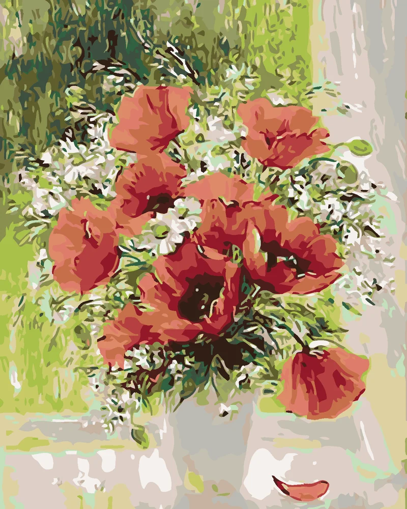 Diamond painting - MOHNBLUMEN IN EINER VASE