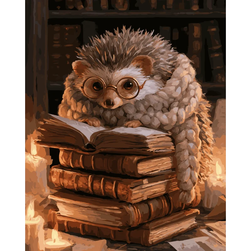 Igel bei Kerzenschein