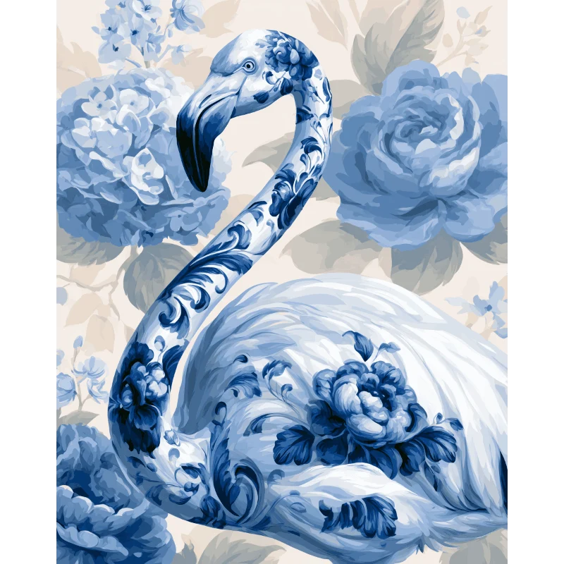 Porzellanflamingo & Hortensie