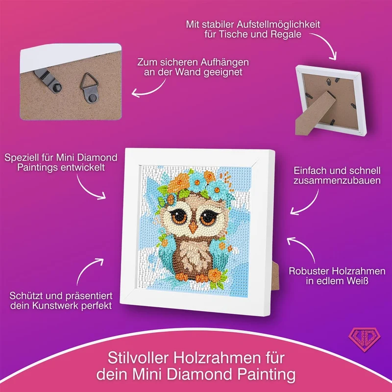 5D Diamond Painting Eulchen Livia im Blütenzauber mit Strasssteinchen