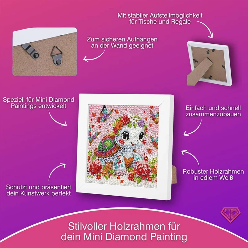 5D Diamond Painting Fröhliche Schildkröte Lilia mit Strasssteinchen