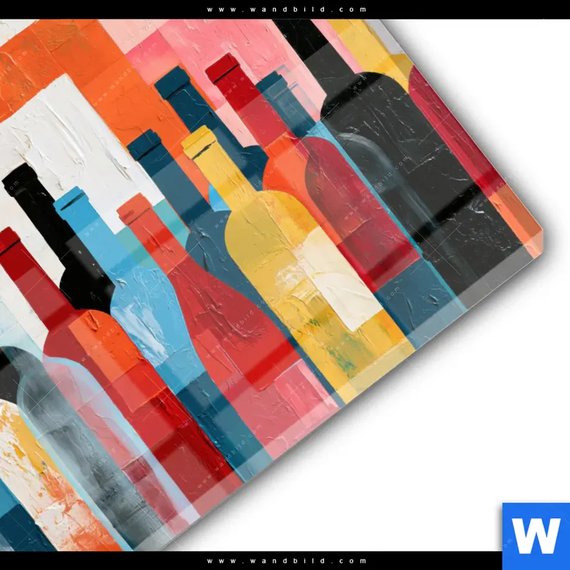 Acrylglasbild | Bunte Weinvielfalt | Quadrat