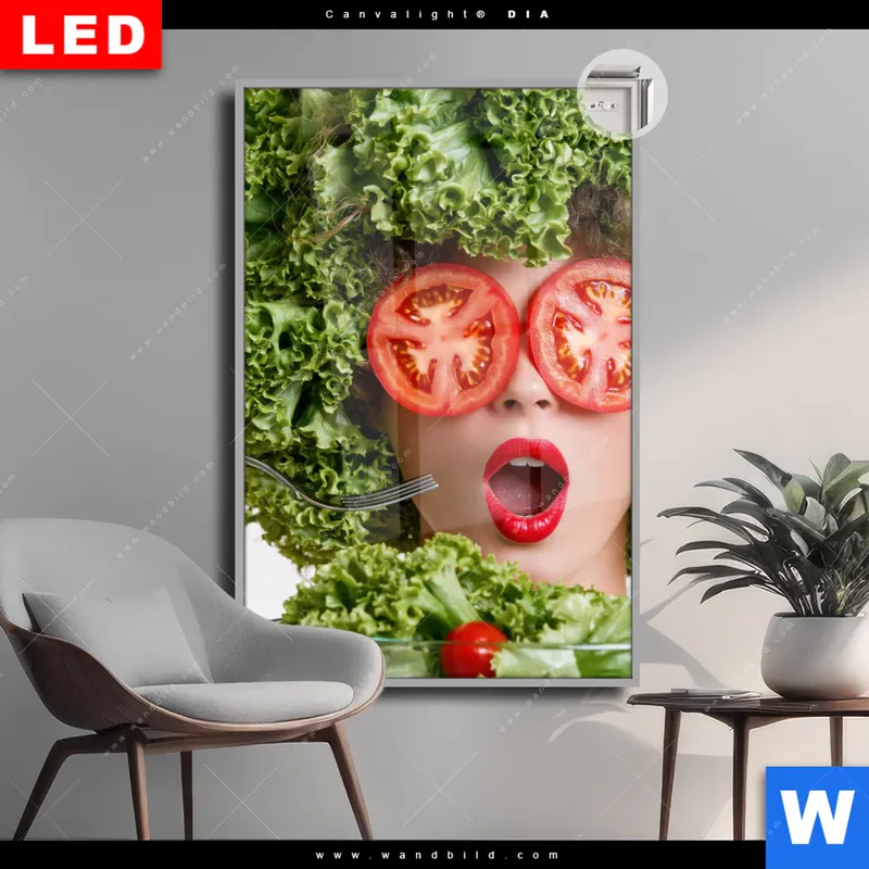 Leuchtbild Acrylglas Canvalight® DIA | Salat Diva | Hochformat
