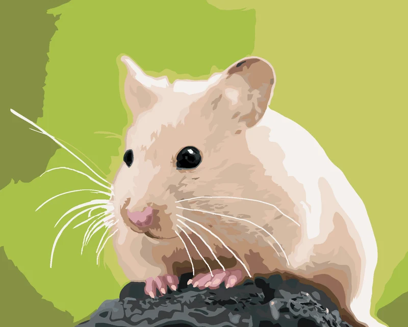 Diamond painting - GOLDHAMSTER AUF EINEM FELSEN