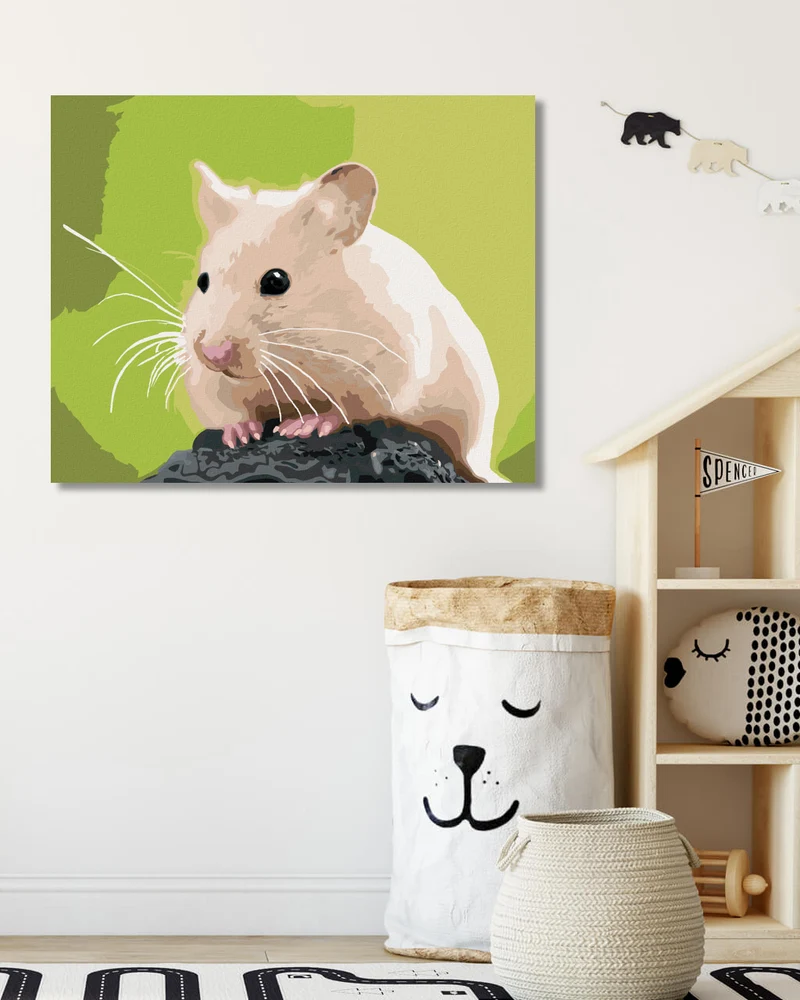 Diamond painting - GOLDHAMSTER AUF EINEM FELSEN