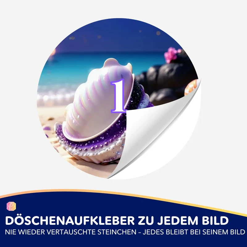 Döschenaufkleber - Muschel Violett