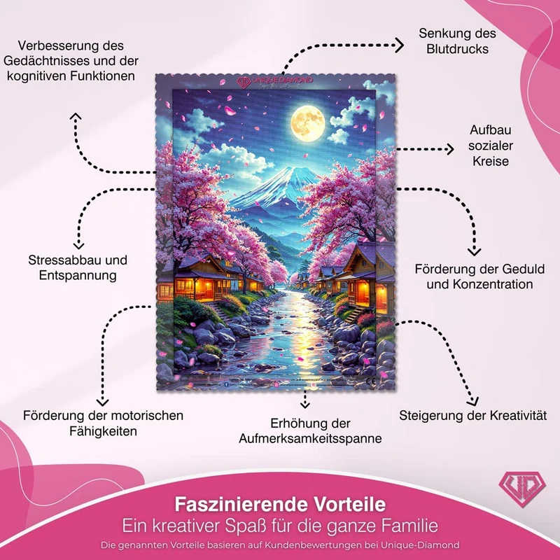 5D Diamond Painting – Moonlight over Hanami River