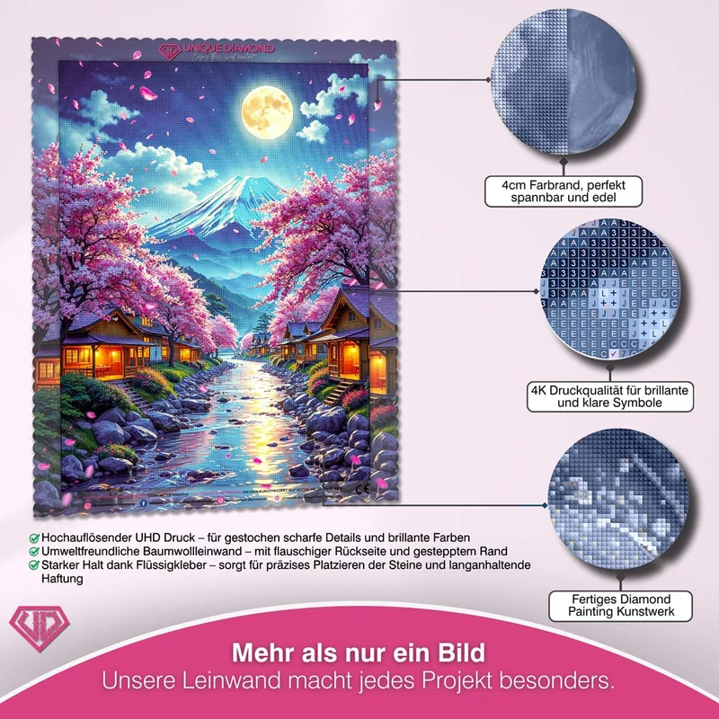 5D Diamond Painting – Moonlight over Hanami River