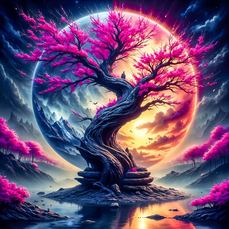 5D Diamond Painting – Celestial Sakura