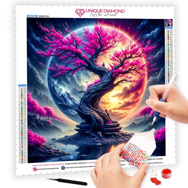 5D Diamond Painting – Celestial Sakura