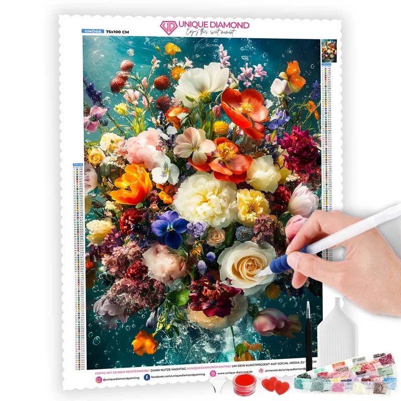 5D Diamond Painting – Florale Tiefenpracht