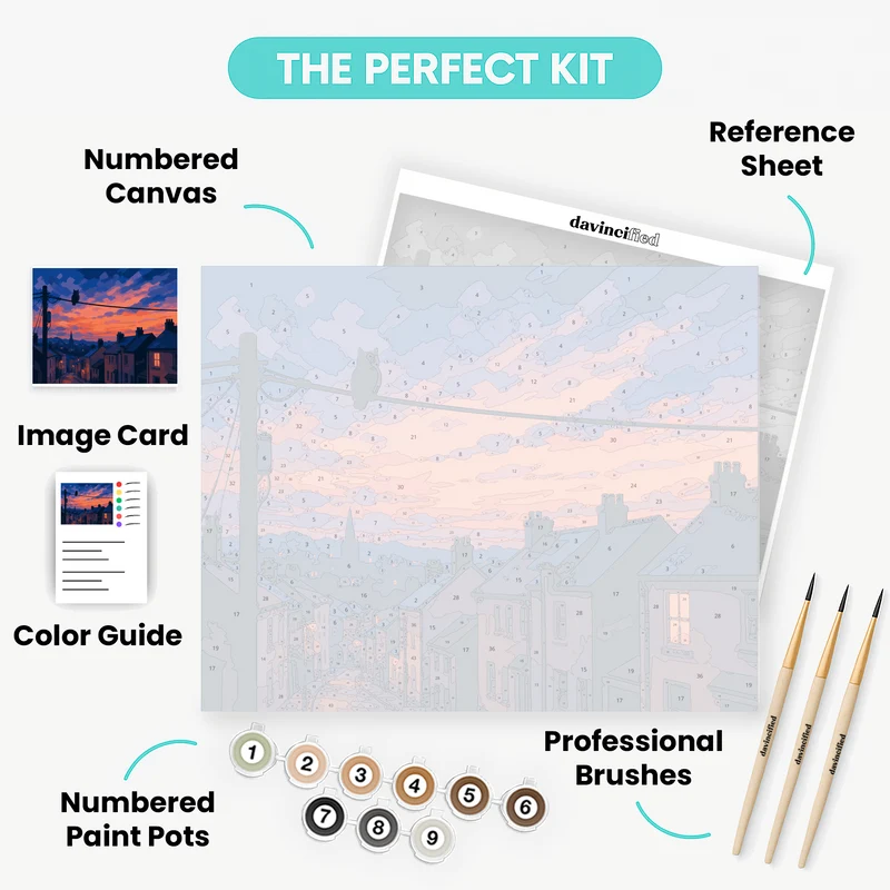 Owl on the Wire - Paint by Numbers Kit