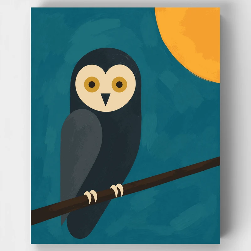 Owl on a Branch - Paint by Numbers Kit