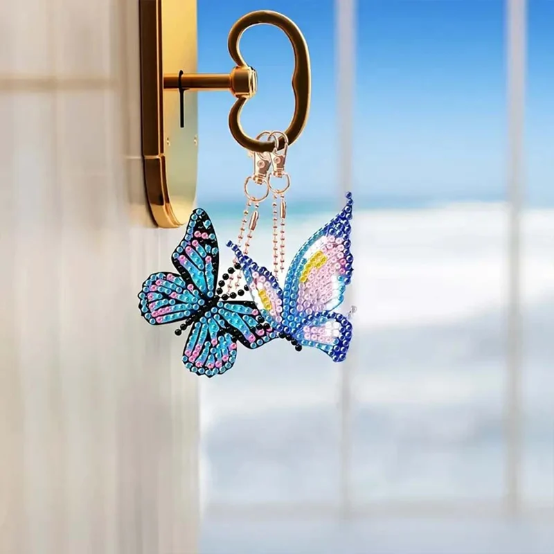 5D Diamond Painting Anhänger – Schmetterlingspoesie 6 Stück